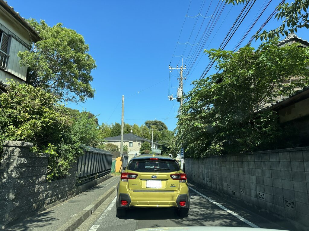 千葉県 船橋市 ペーパードライバー講習 狭路の様子