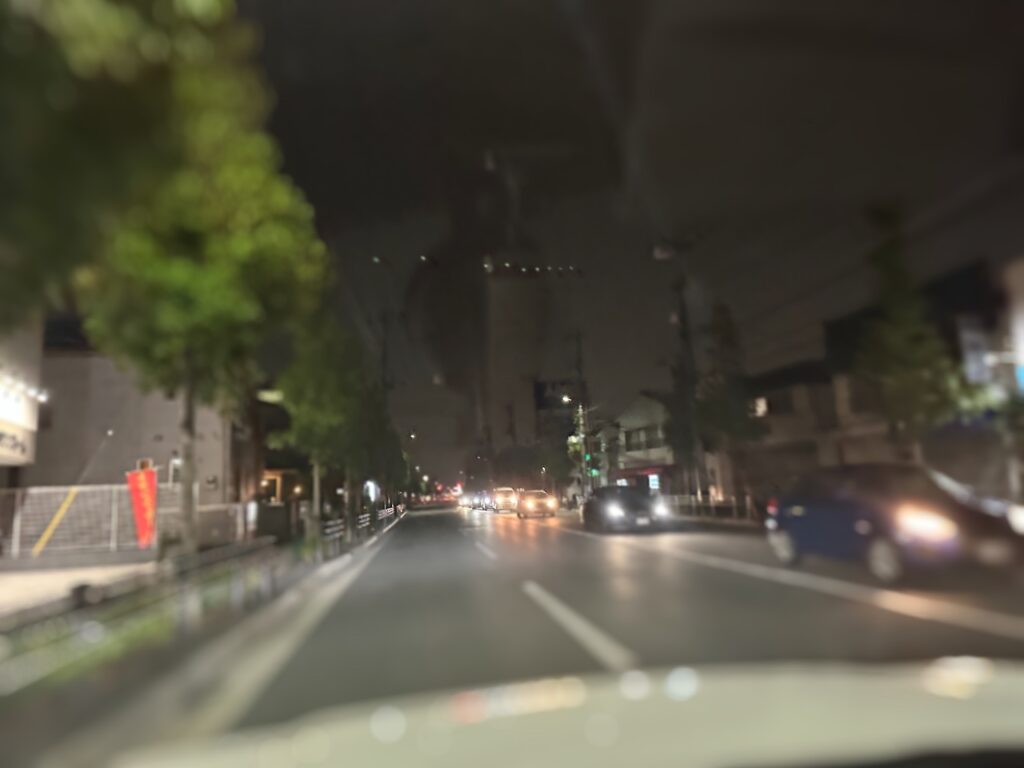 千葉県市川市 での ペーパードライバー講習 夜間の道路