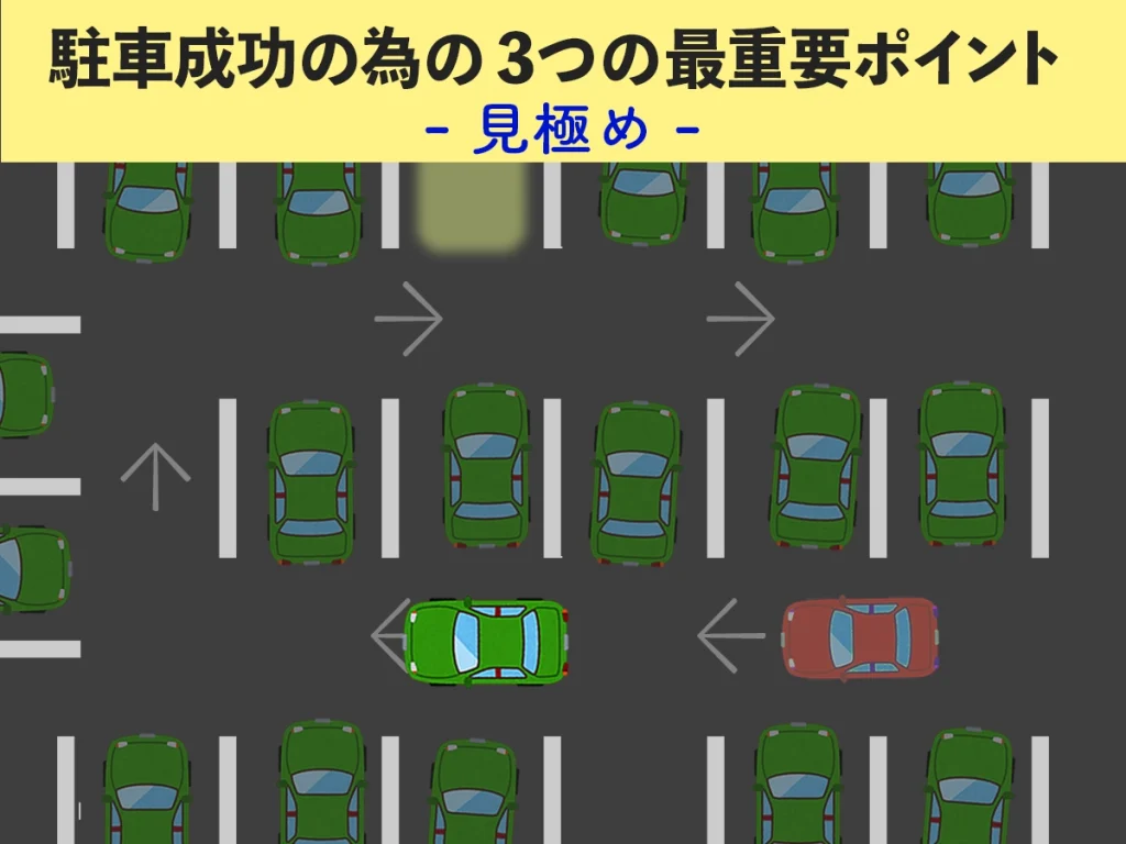 見極め1_混雑してる駐車場