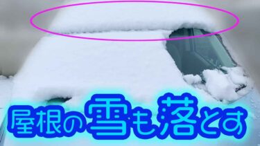 超危険！？走行前に、車の屋根の雪を落とさないと・・